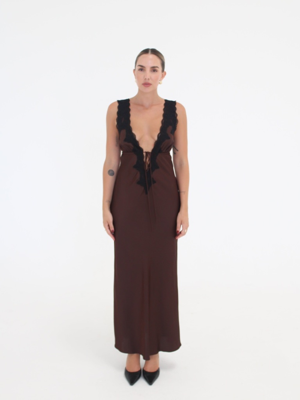 RUMORED Venice Maxi Dress in Espresso